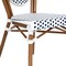 Flash Furniture Lourdes Thonet French Bistro Stacking Chair, White and Navy PE Rattan and Bamboo Print Alum Frame SDA-AD642002S-WHNVY-NAT-GG - alternate 5